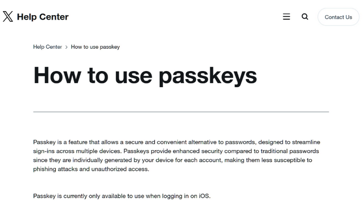 西藏苹果维修店铺分享iOS用户如何通过通行密钥(Passkey)登录 