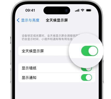 西藏苹果15预约维修分享iPhone15如何设置全天候显示屏幕可见 